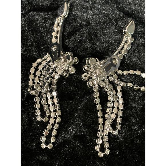 Juliana DeLizza and Elster 1960's Ear Climber Dangle Earrings with Flowers MCM - Picture 3 of 5